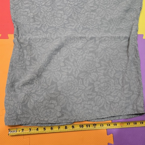 Fashion Options Women's Size 10 Gray Silk Blouse Floral Jacquard Textured Top - Picture 5 of 7